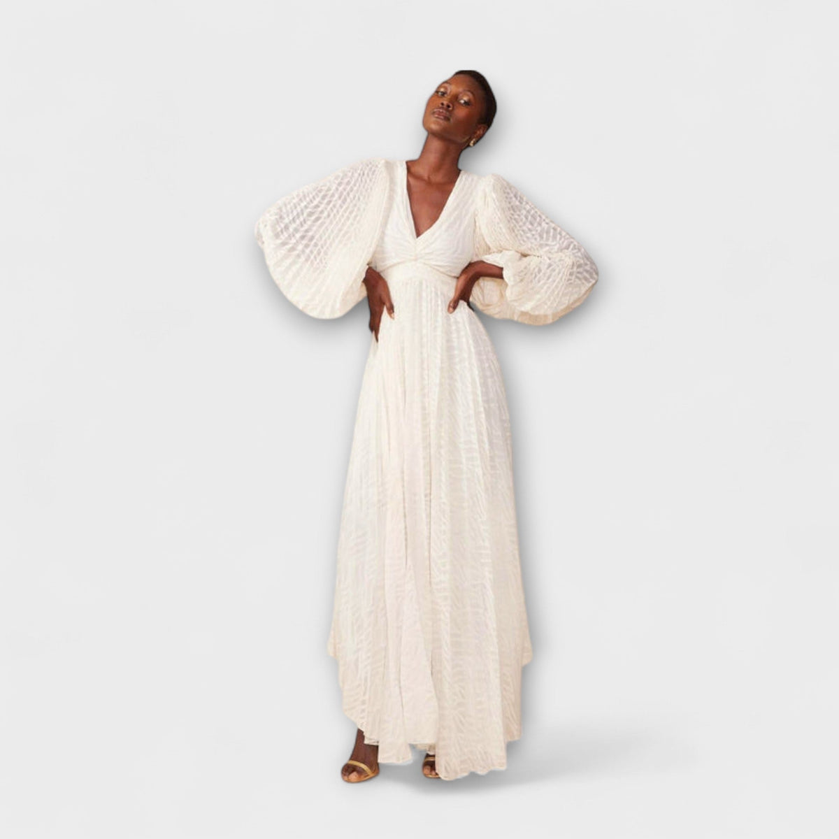 Style200™ | Elsa Cream Maxi Dress – Ideal for Summer Events