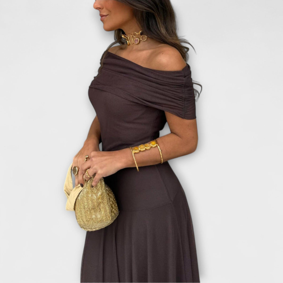 Style200™ | Toledo One-Shoulder Mesh Maxi Dress for Summer Events