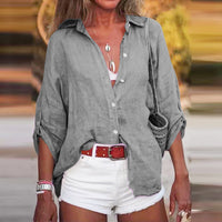 Brisa™ | Women's Linen Button Down Shirt Long Sleeve Oversized Top