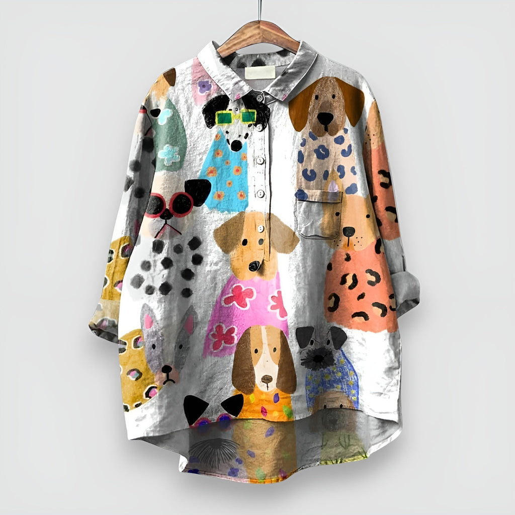 Geraldine™ | Women's Shirt with Dog Print