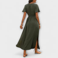 Style200™ | Heather - Boho V-Neck Long Sleeve Dress for Every Occasion