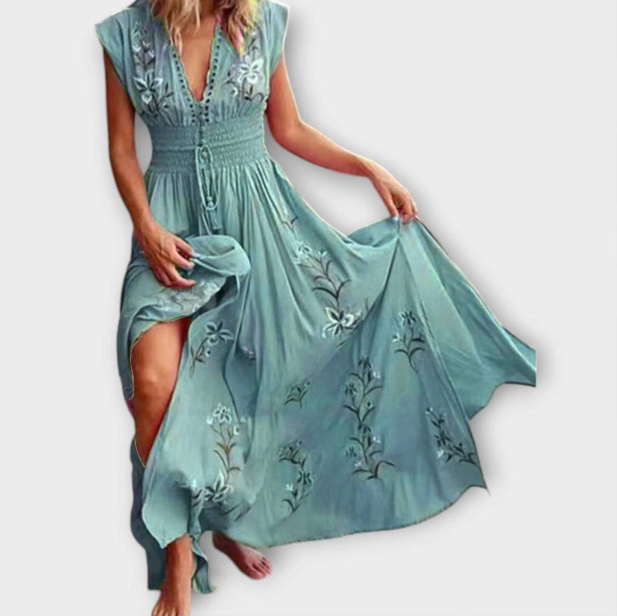 Style200™ | Felizia – Boho Dress with Intricate Embroidery for Festivals