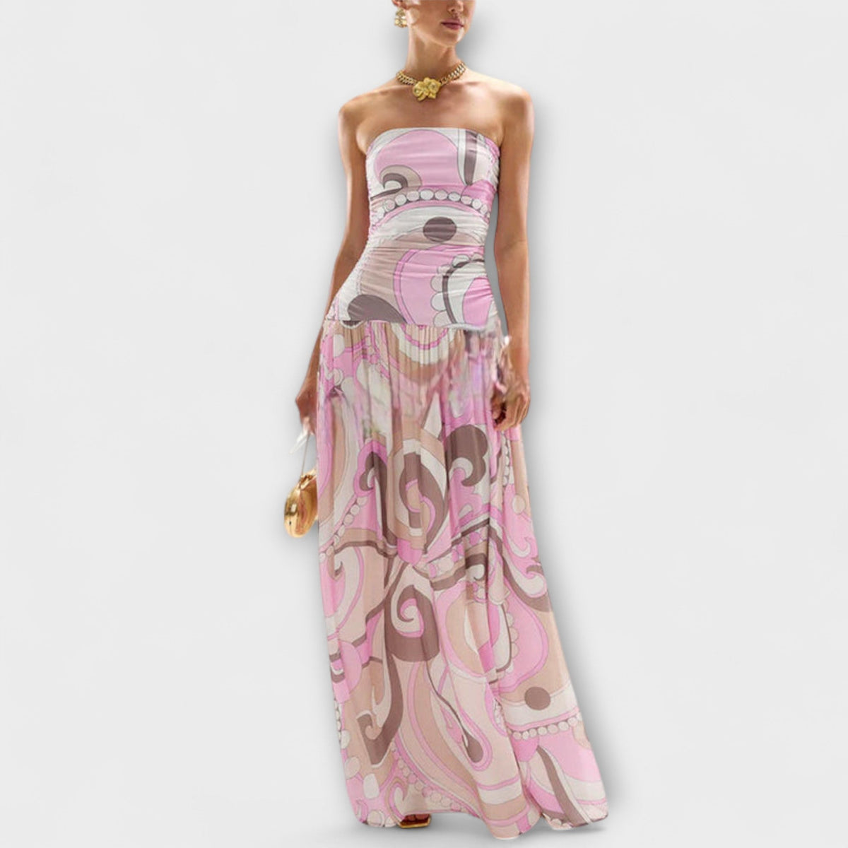 Style200™ | Pastel Off-Shoulder Maxi Dress for Summer Events