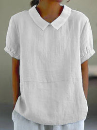 Ivy™ | Women's Peter Pan Collar Short Sleeve Casual Top