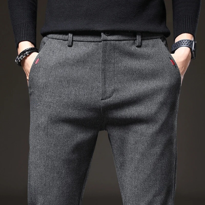 Cassius Brushed Straight-Leg Pants
