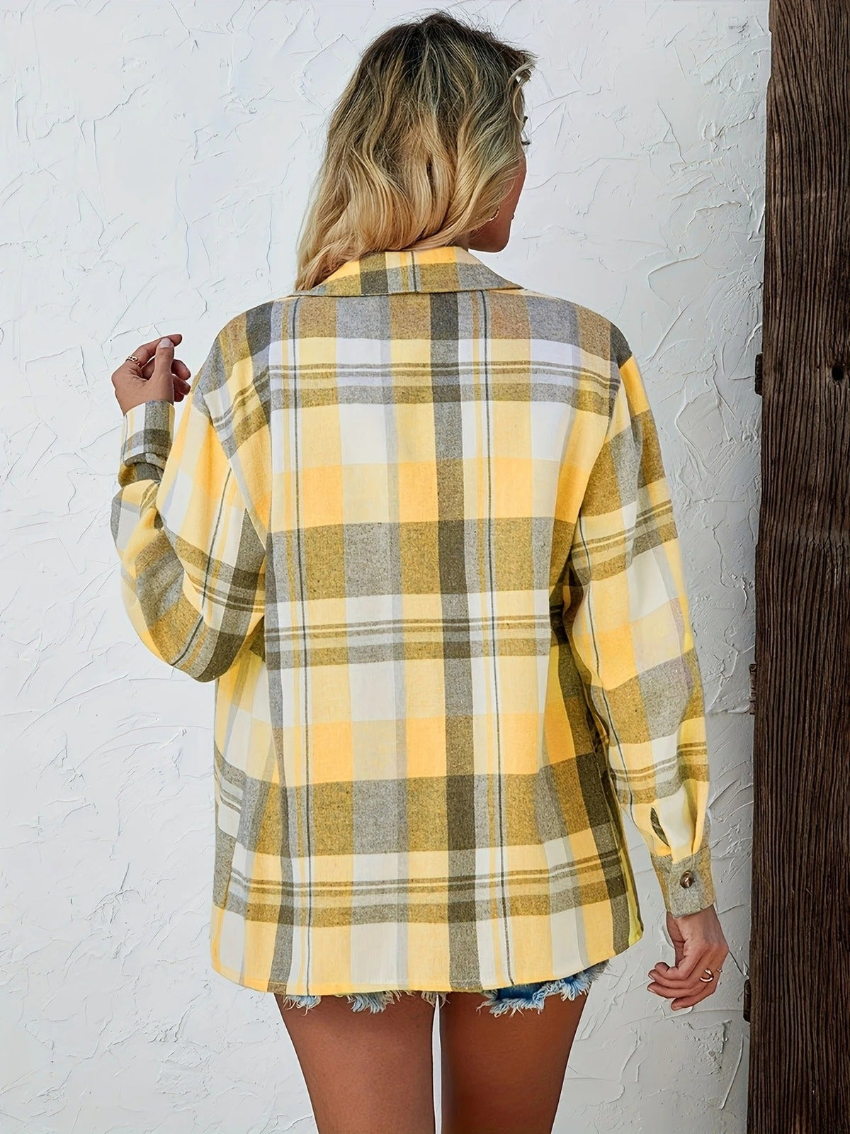 Harper™ | Women's Oversized Plaid Flannel Button-Down Shirt
