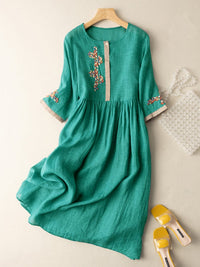 Sydney™ | Women’s Summer Embroidered Ethnic Midi Dress