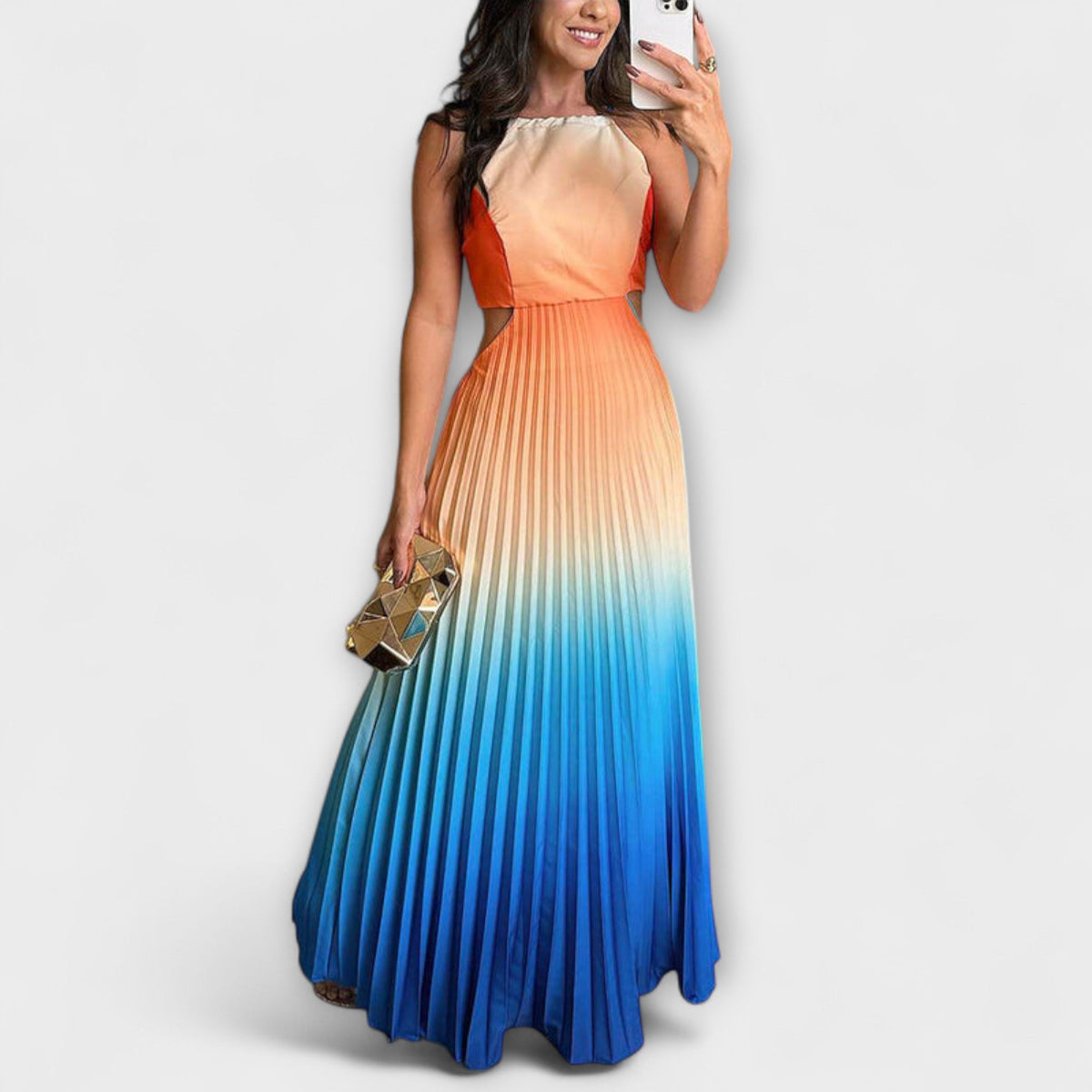 Sabine™ | Chic Backless Tie-Dye Prom Dress