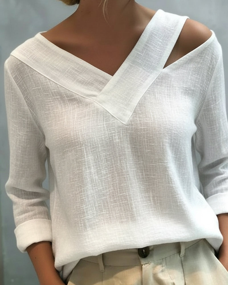 Aria™ | Women's Asymmetric V-Neck Long Sleeve Top