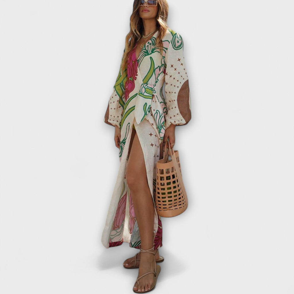 Style200™ | Tracey - Stylish Tie Maxi Dress for Any Occasion