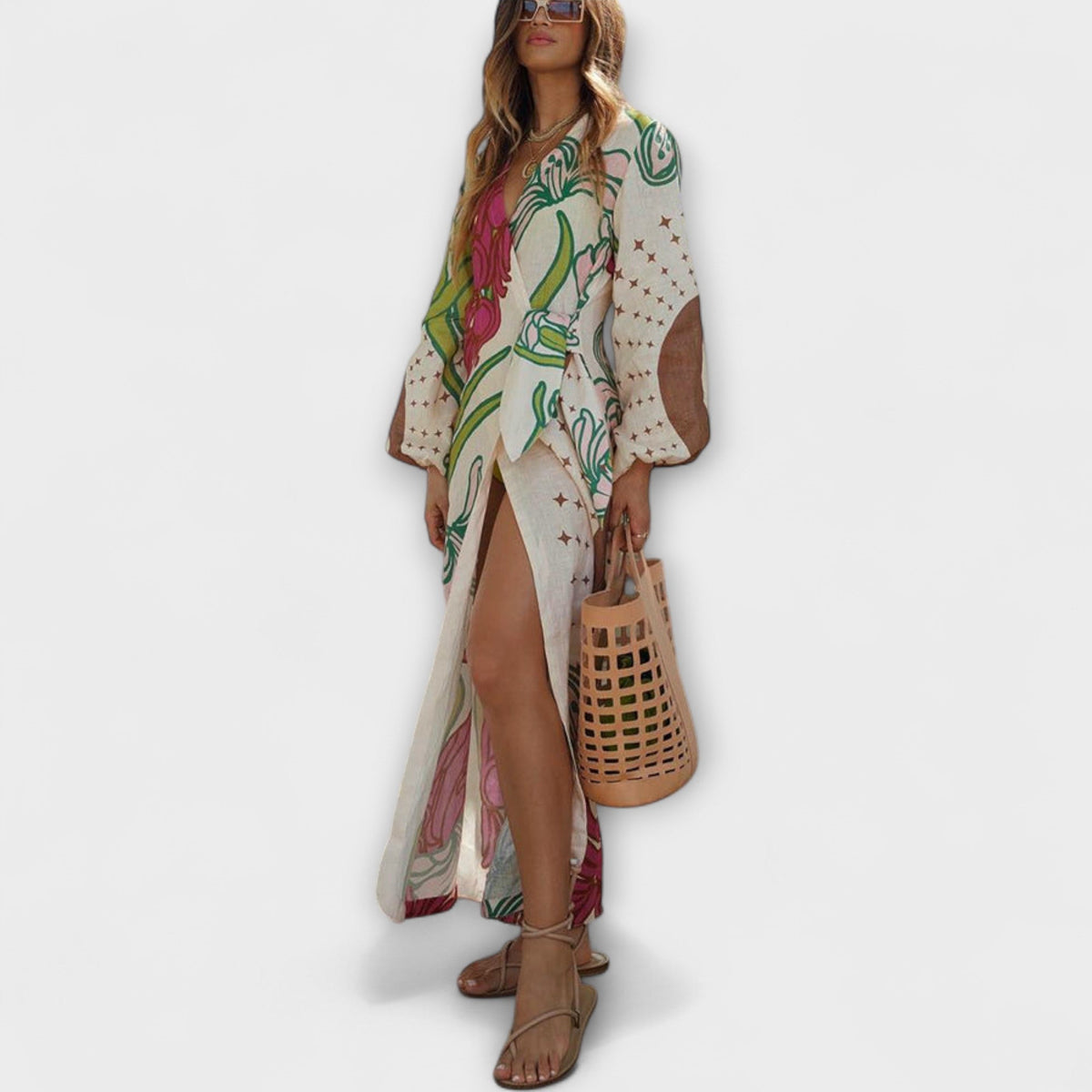 Style200™ | Tracey - Stylish Tie Maxi Dress for Any Occasion