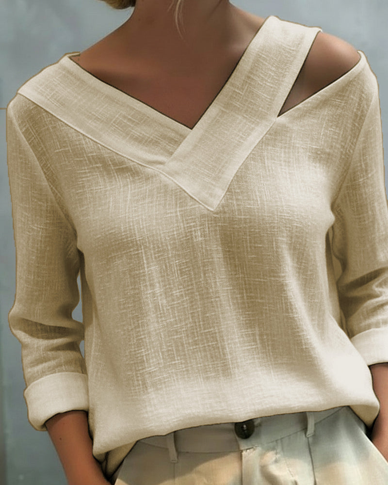 Aria™ | Women's Asymmetric V-Neck Long Sleeve Top