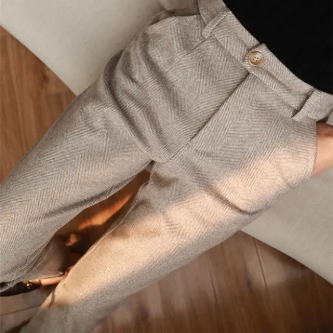 Harrow Herringbone Wool-Look Trousers