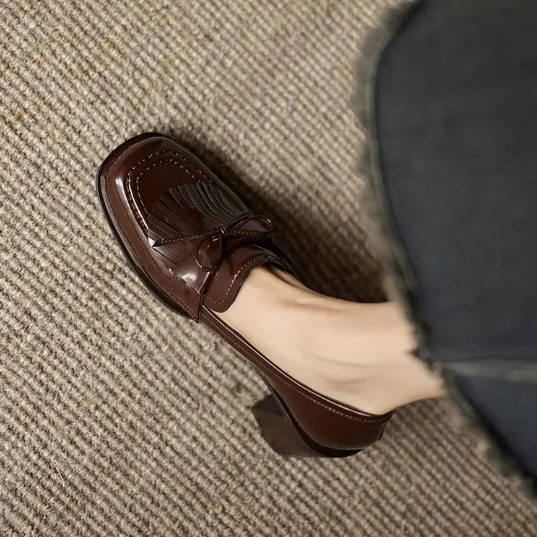 Vivienne™ | Women's Tassel Loafer Pumps Block Heel Round Toe Heels