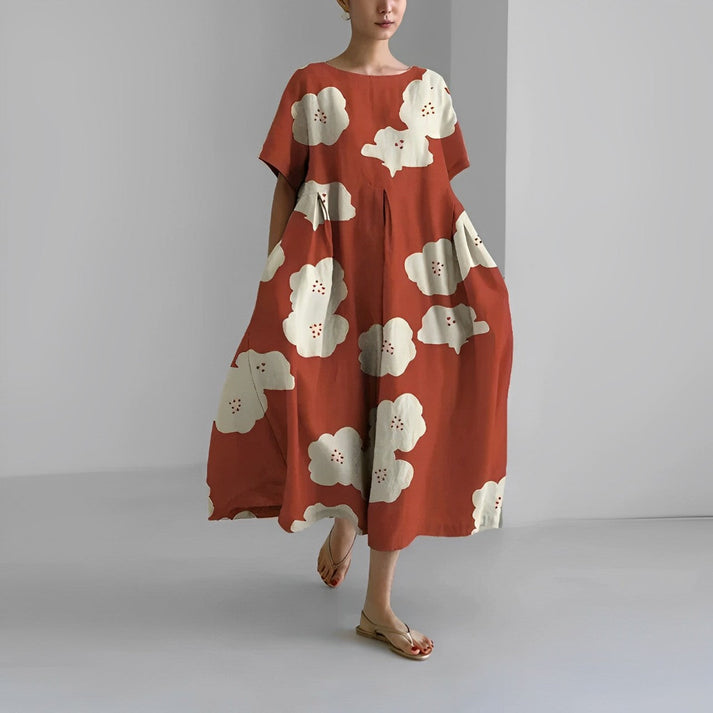 Isabella™ | Women Relaxed Style Flower Midi Dress
