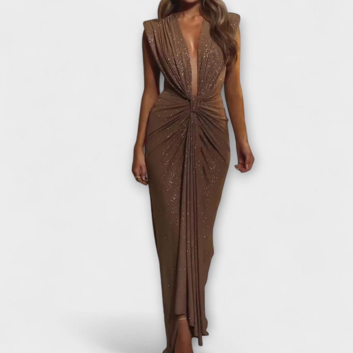 Style200™ | Thea - Maxi Dress with V-Neck for Chic Occasions