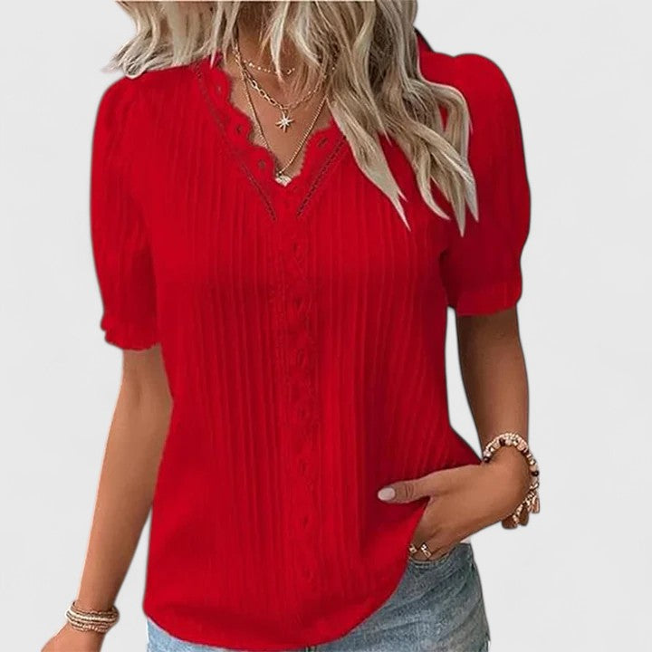 Avienne™ | Chic V-Neck Blouse for Any Occasion