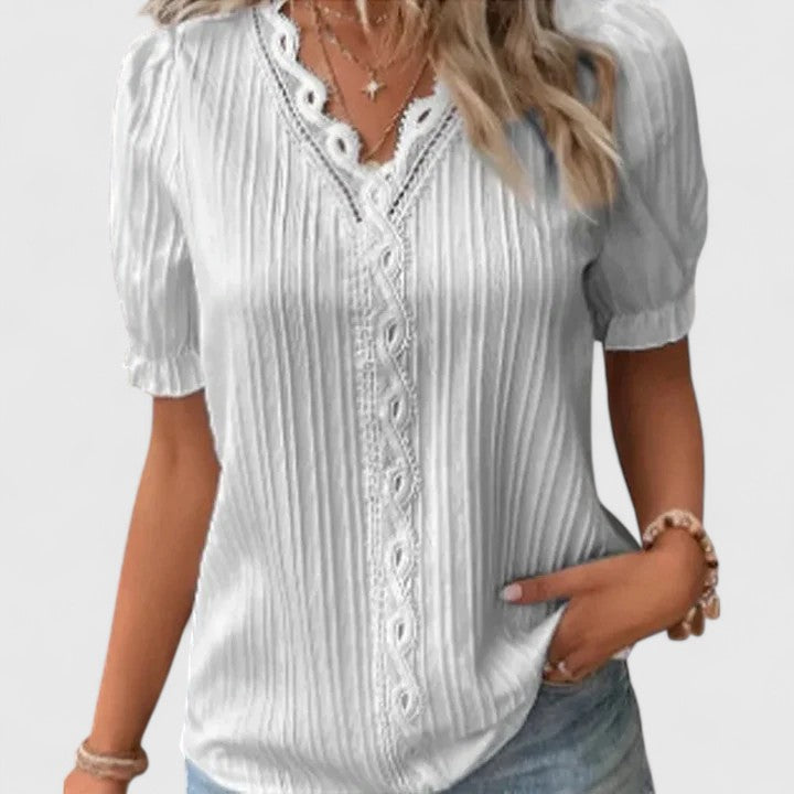 Avienne™ | Chic V-Neck Blouse for Any Occasion