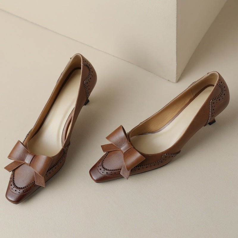 Josephine™ | Bow Brogue Kitten Heels