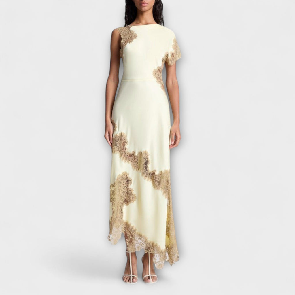 Style200™ | Margaret - Satin and Lace Maxi Dress for Special Occasions