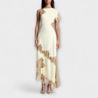 Style200™ | Margaret - Satin and Lace Maxi Dress for Special Occasions