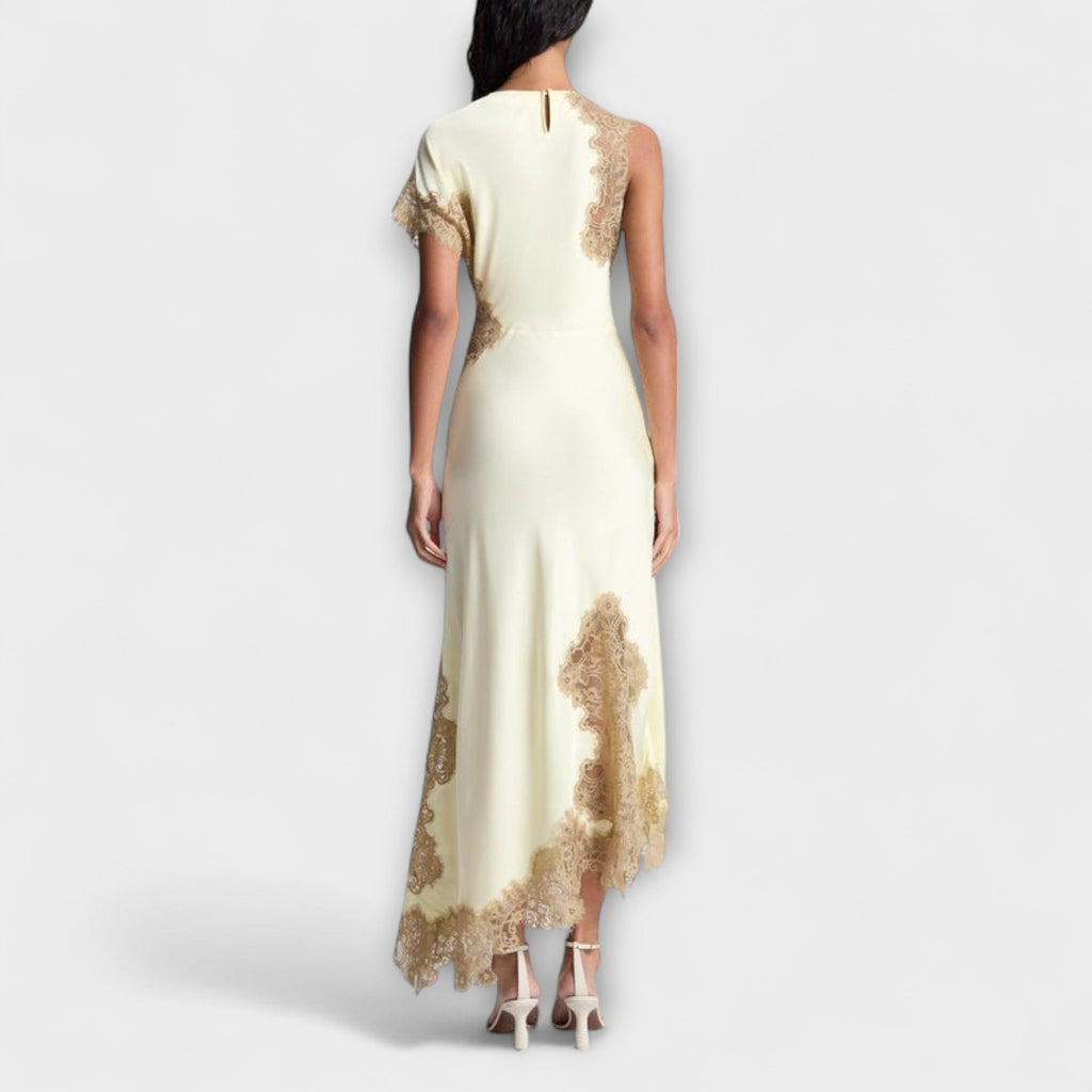 Style200™ | Margaret - Satin and Lace Maxi Dress for Special Occasions
