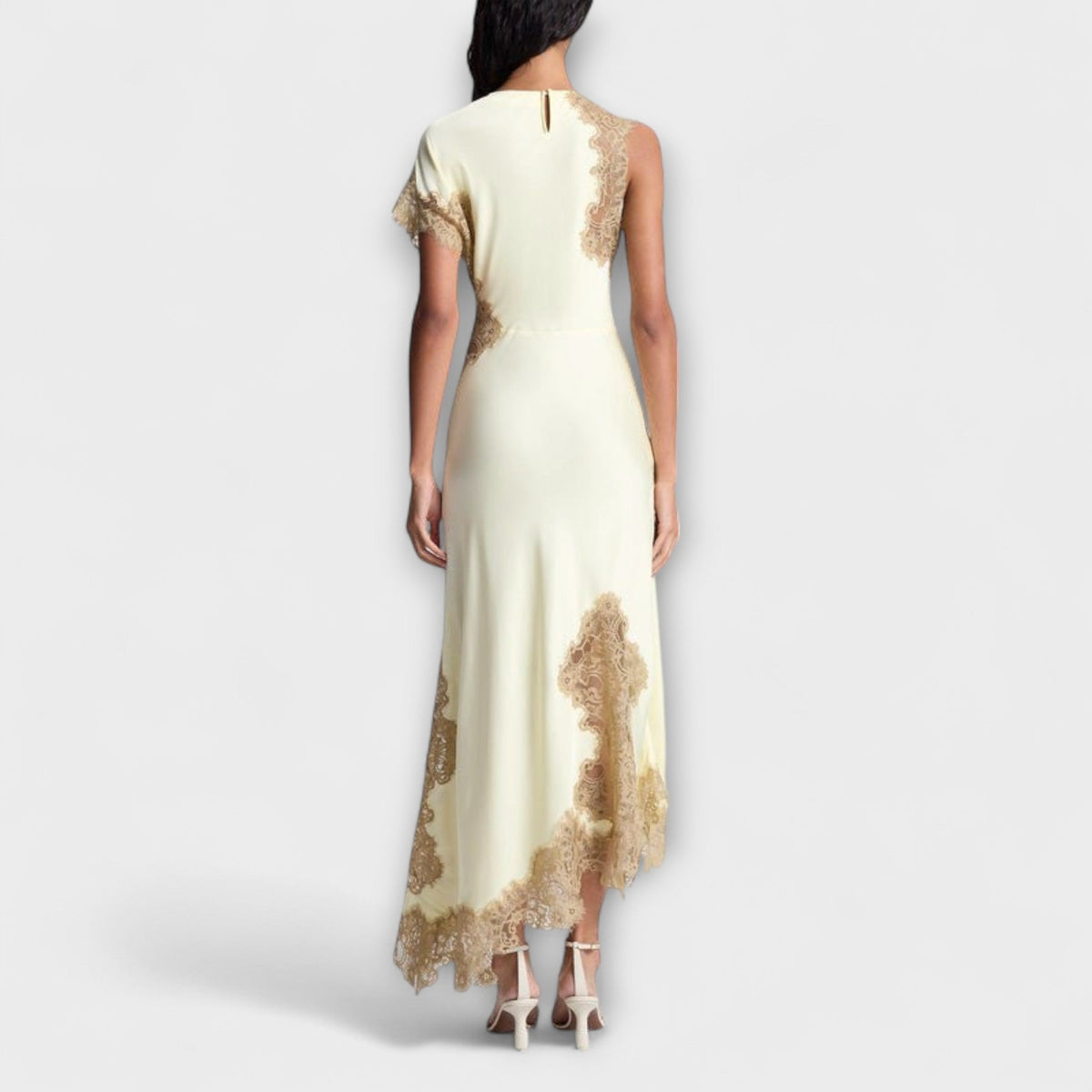 Style200™ | Margaret - Satin and Lace Maxi Dress for Special Occasions