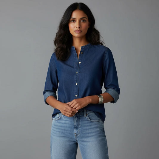 Nerelle | Lightweight V-Neck Button-Down Top