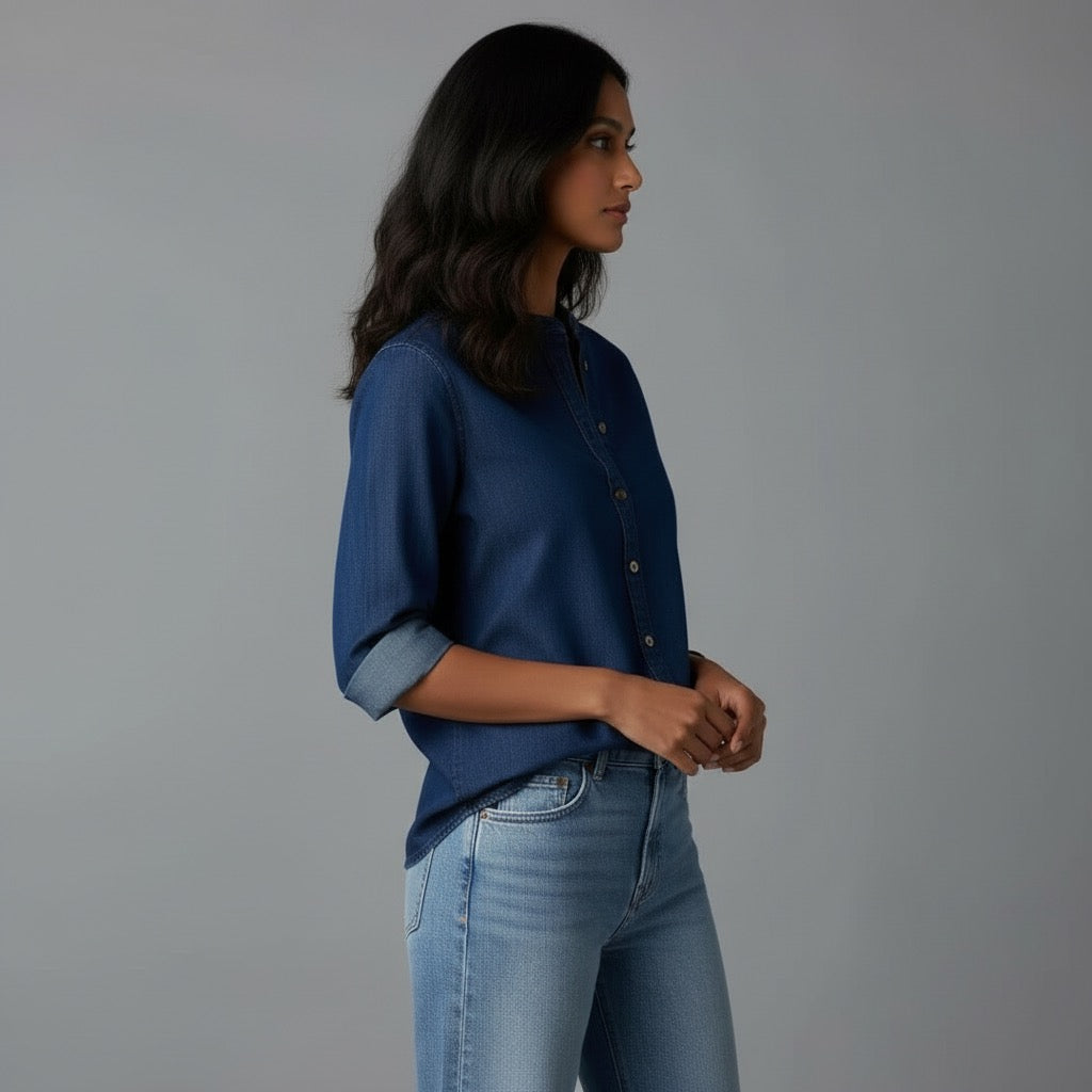 Nerelle | Lightweight V-Neck Button-Down Top