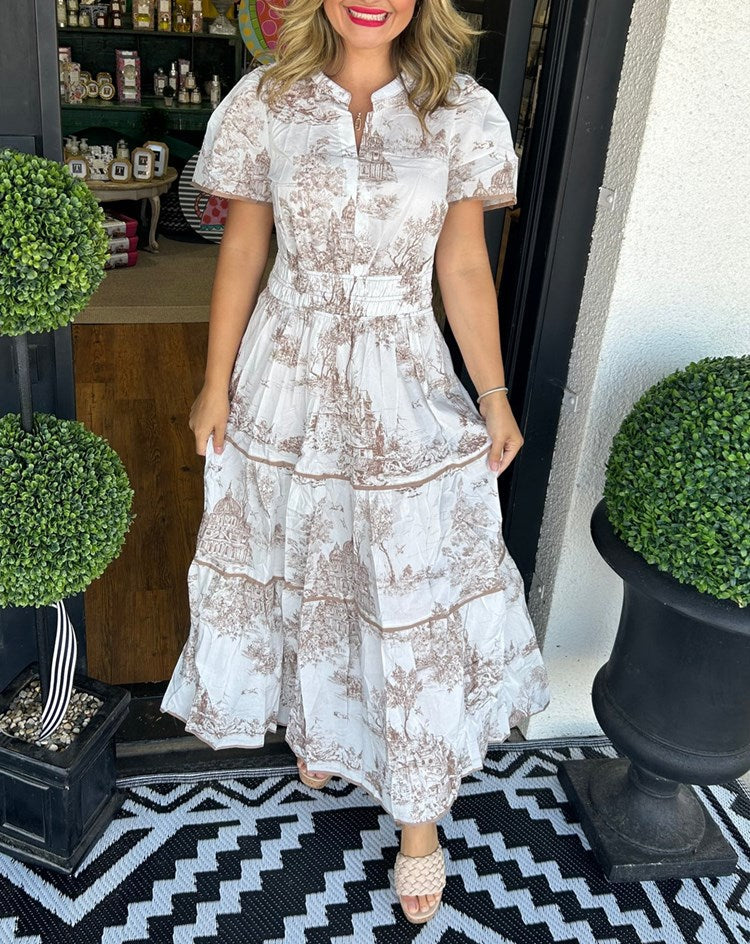Eliza™ | Classic Toile Maxi Dress for Any Occasion