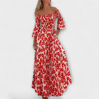 Style200™ | Ocean Floral Off-Shoulder Dress for Beach Days