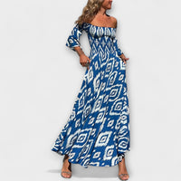 Style200™ | Ocean Floral Off-Shoulder Dress for Beach Days