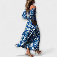 Style200™ | Ocean Floral Off-Shoulder Dress for Beach Days