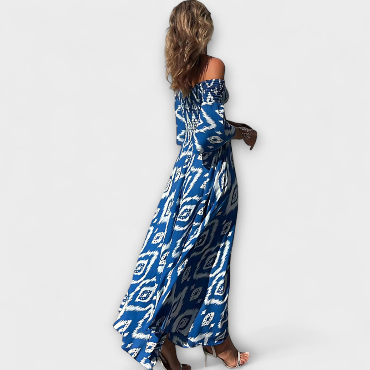 Style200™ | Ocean Floral Off-Shoulder Dress for Beach Days