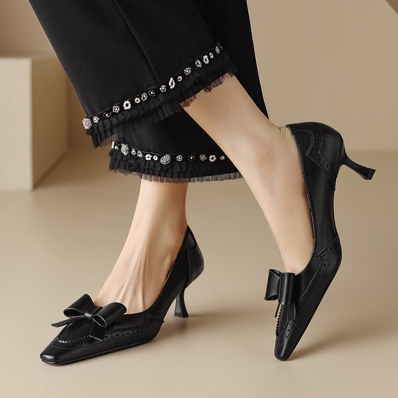 Josephine™ | Bow Brogue Kitten Heels