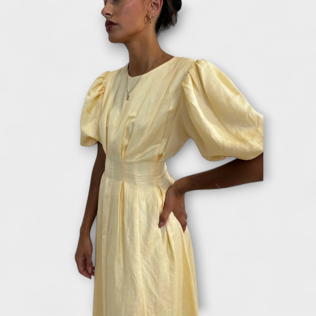 Style200™ | Josephine - Airy Butter Yellow Maxi Dress for Summer Events