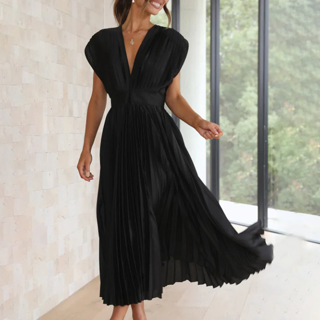 Camille | V-Neck Wedding Guest Midi Dress