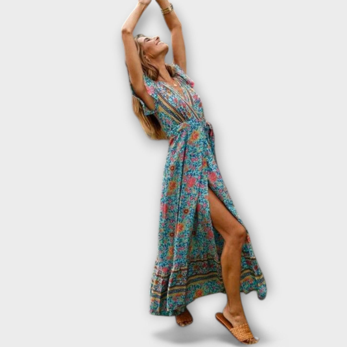 Style200™ | Shylin Boho Maxi Dress in Flowing Fabric for Any Occasion