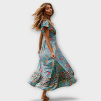 Style200™ | Shylin Boho Maxi Dress in Flowing Fabric for Any Occasion