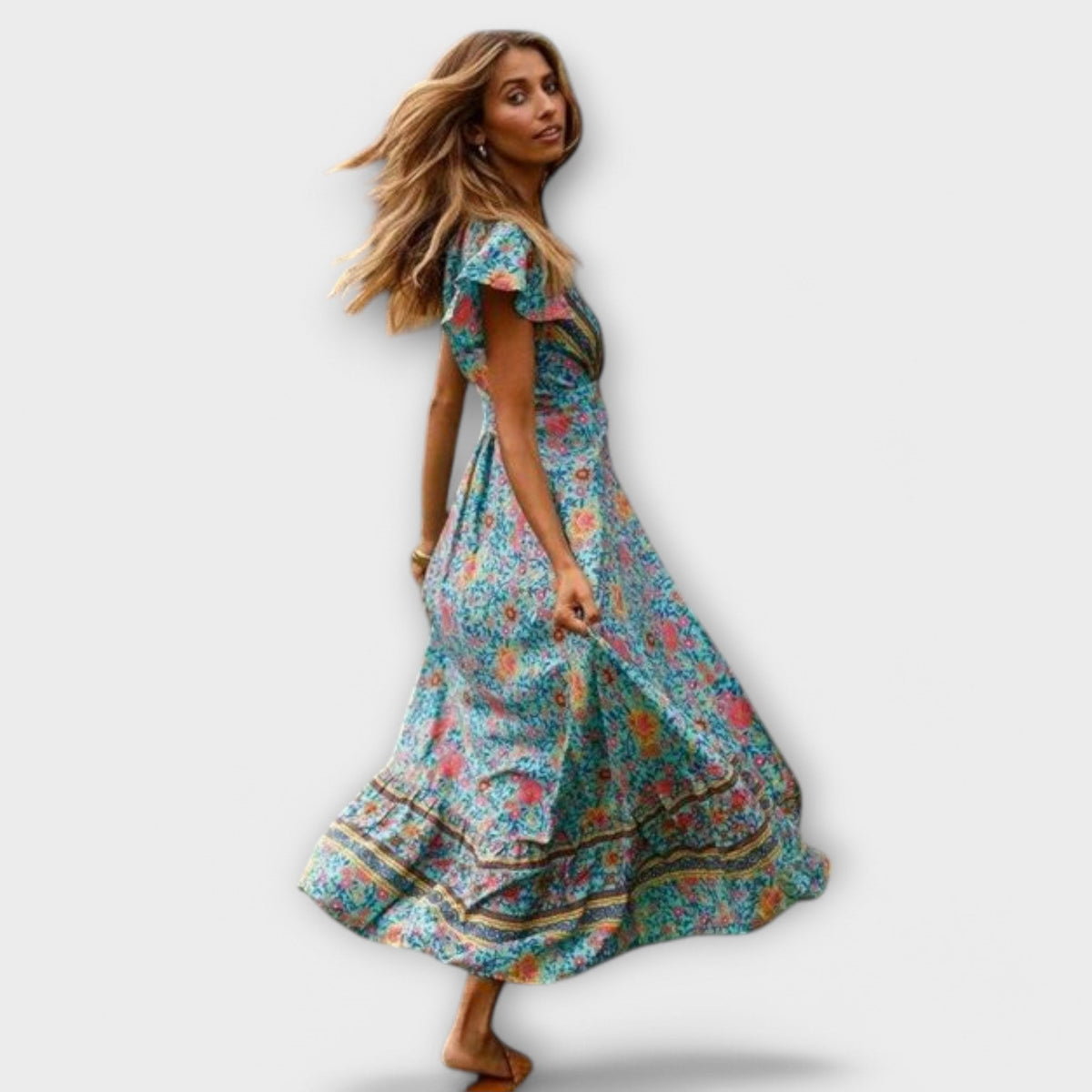 Style200™ | Shylin Boho Maxi Dress in Flowing Fabric for Any Occasion