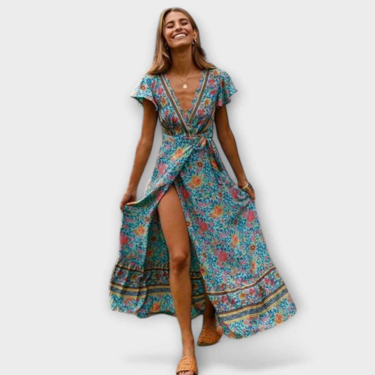 Style200™ | Shylin Boho Maxi Dress in Flowing Fabric for Any Occasion