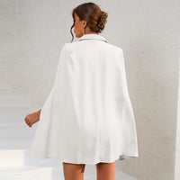 Vera™ | Chic Cape Blazer Mini Dress with Belt & Gold Accents