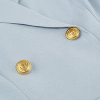 Vera™ | Chic Cape Blazer Mini Dress with Belt & Gold Accents