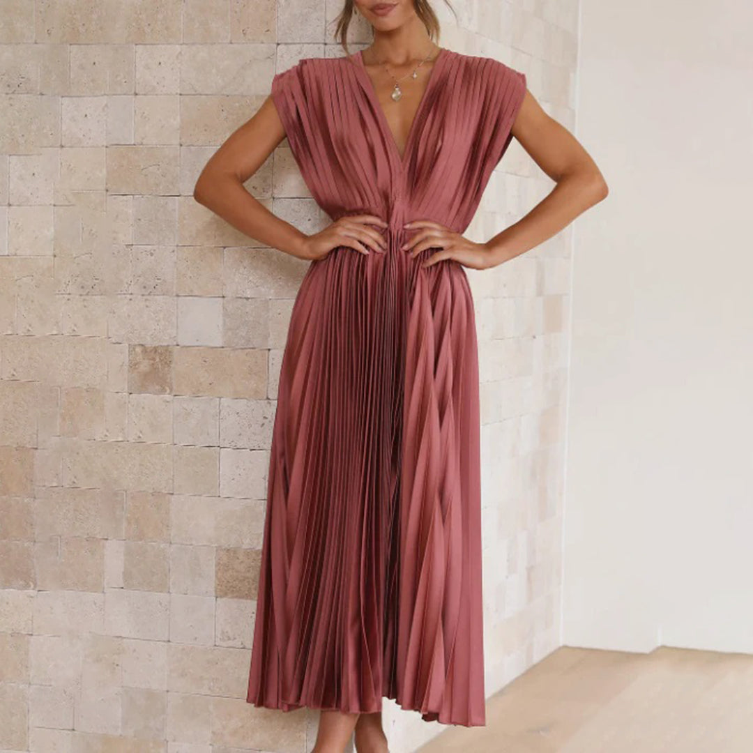 Camille | V-Neck Wedding Guest Midi Dress