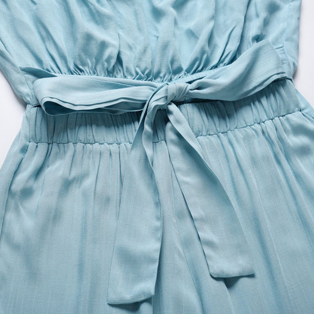 Sandy™ | Women's Strapless Tie Waist Wide Leg Jumpsuit