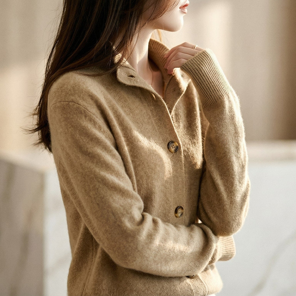 Reagan | Button Up Cardigan with Collared Detail
