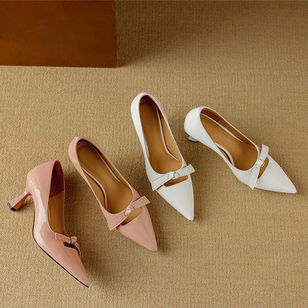 Rosalind™ | Women's Bow Detail Pumps Pointed Toe Kitten Heel Shoes