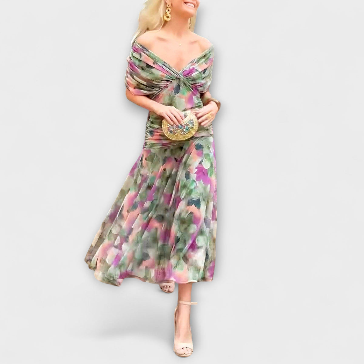 Style200™ | Aurora - Chic V-Neck Maxi Dress for Any Occasion