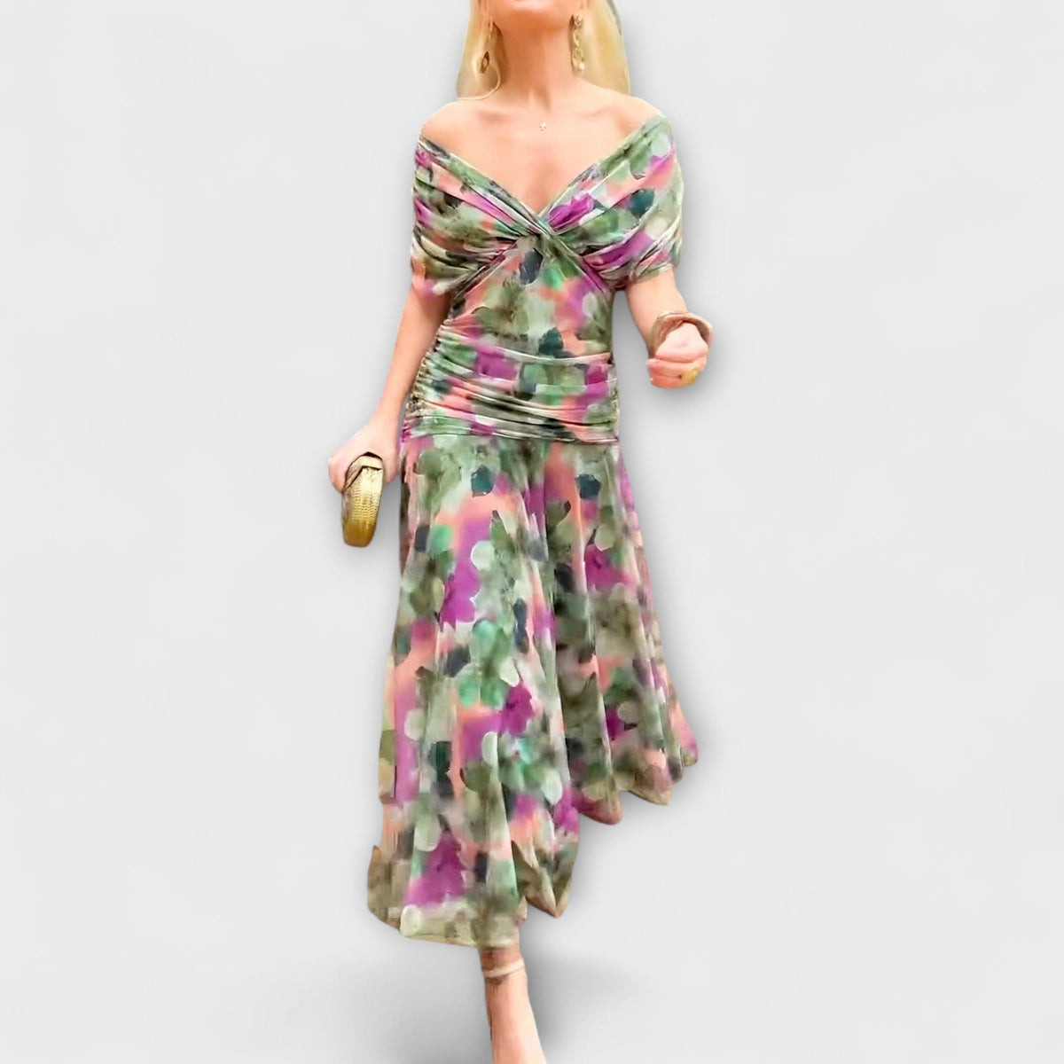 Style200™ | Aurora - Chic V-Neck Maxi Dress for Any Occasion