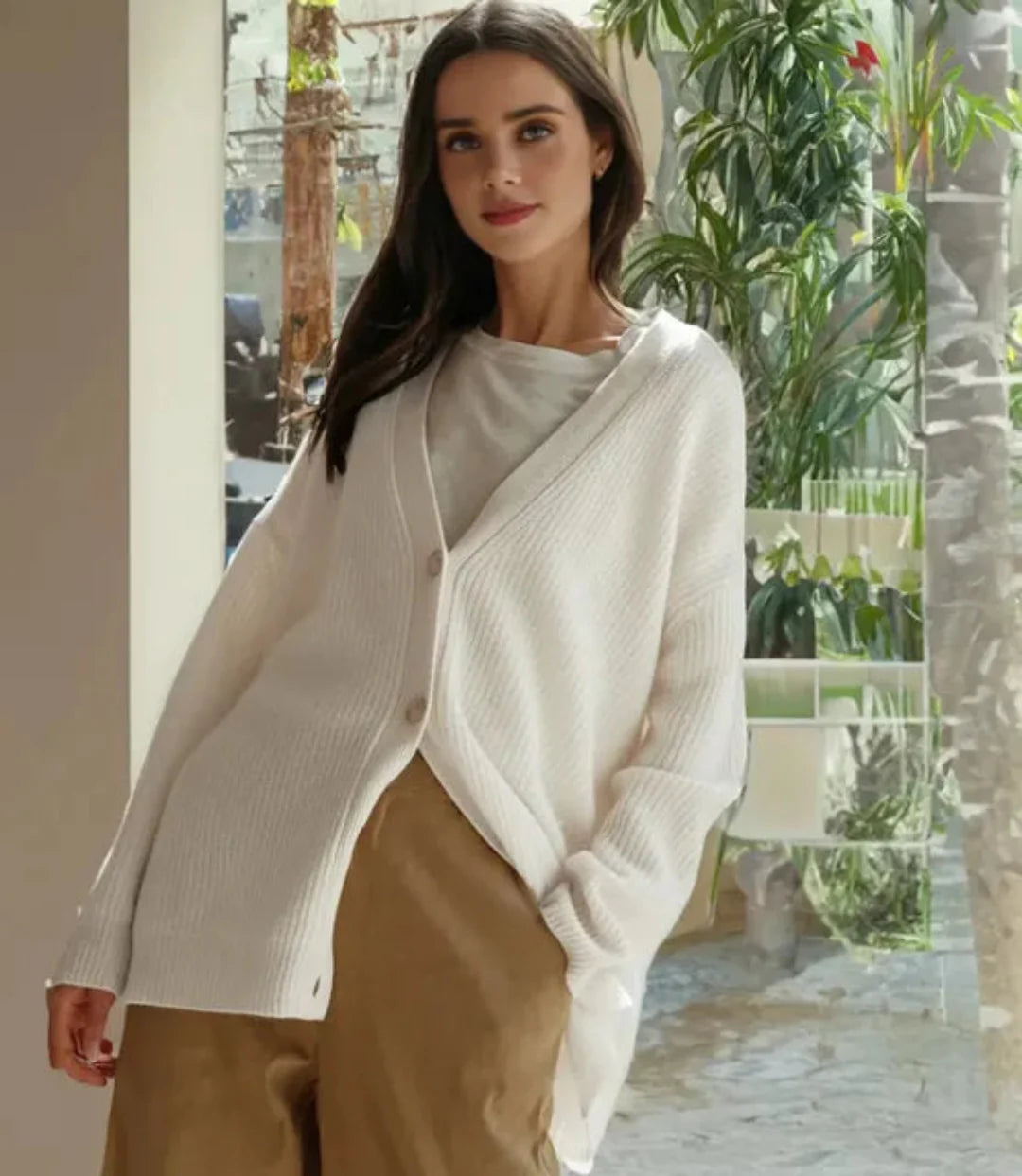 Autumn | Oversized Cardigan with Ribbed Knit Detail
